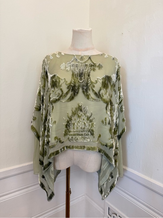 Marian Clayden Tops - Vintage Marian Clayden Silk Velvet Devoré Artwear Top S / M poetic minimalism